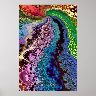 Farbenfrohes psychedelisches Fraktal Poster