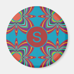 Farbenfrohes psychedelisches geometrisches Muster- Magnet