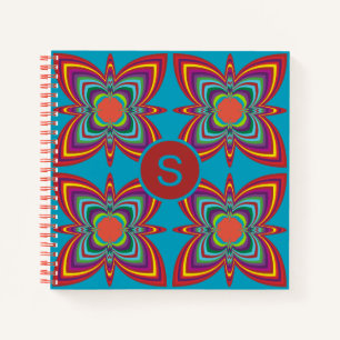 Farbenfrohes psychedelisches geometrisches Muster- Notizbuch