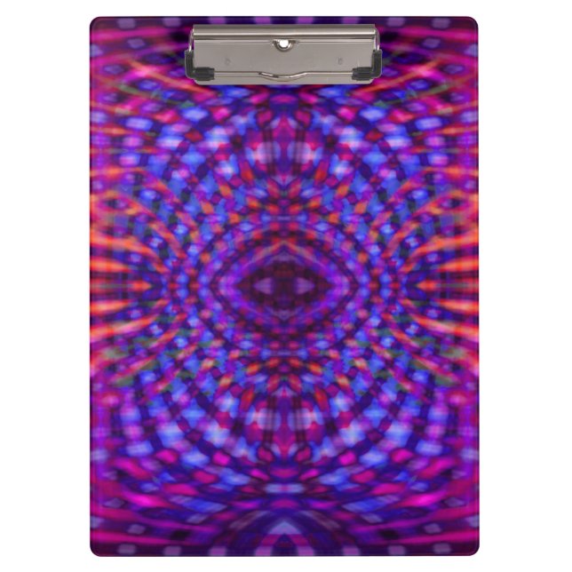 Farbenfrohes psychedelisches Muster Klemmbrett (Vorderseite)
