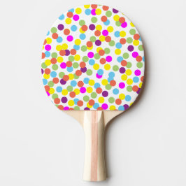 Farbenfrohes Punkte-Muster abstraktes Kunst-Design Tischtennis Schläger