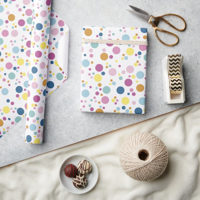 Farbenfrohes Punkte-Muster  Geschenkpapier (Kunsthandwerk)