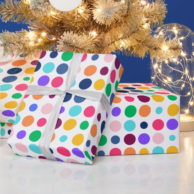 Farbenfrohes Punkte-Muster  Geschenkpapier (Feiertage)