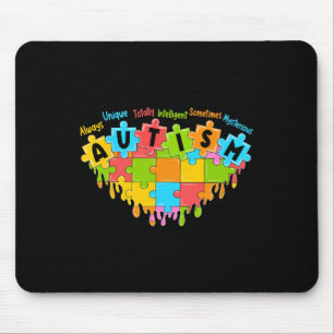 Farbenfrohes Puzzle-Herz Liebe Retro-Autismus-Bewu Mousepad