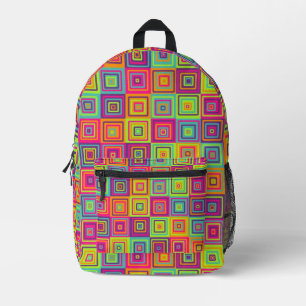 Farbenfrohes Quadratmuster Bedruckter Rucksack