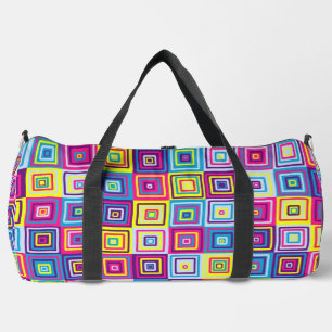 Farbenfrohes Quadratmuster Duffle Bag
