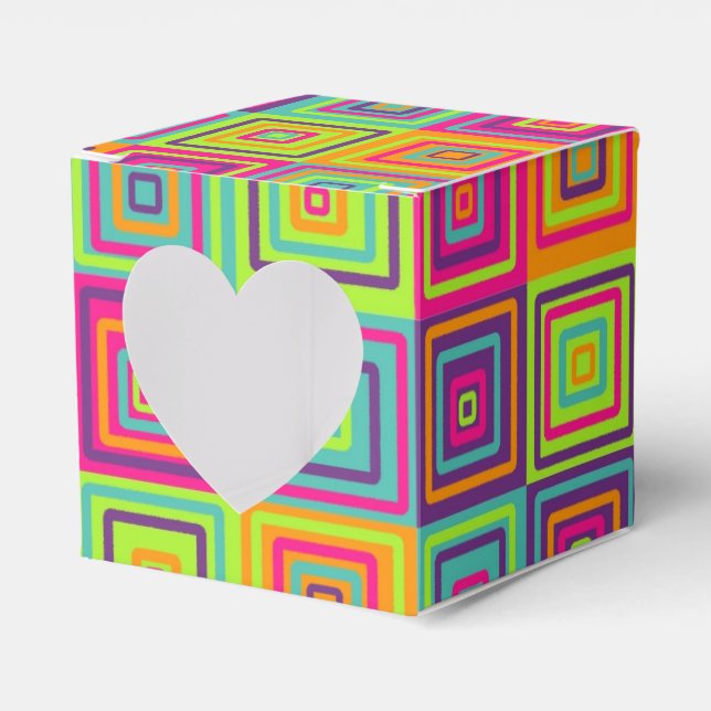 Farbenfrohes Quadratmuster Geschenkschachtel (Vorderseite)