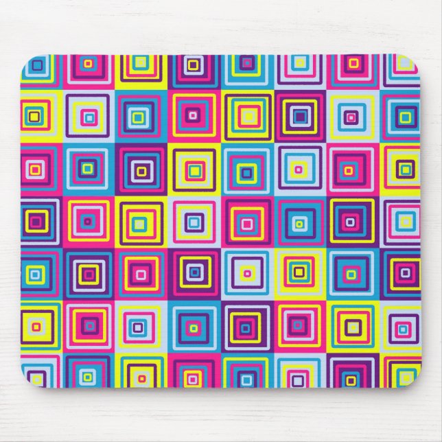 Farbenfrohes Quadratmuster Mousepad (Vorne)