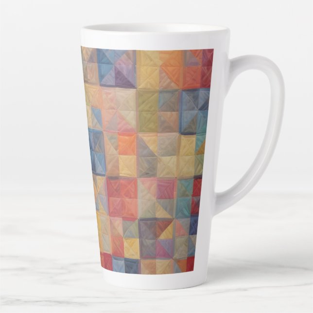 Farbenfrohes Quiltmuster Milchtasse (Rechts)
