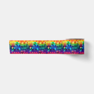 Farbenfrohes Regenbogen-Dreieck-Wiederholungsmuste Satinband