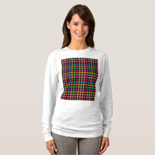 Farbenfrohes Regenbogen-Gingham-Karo-Design - Schw T-Shirt