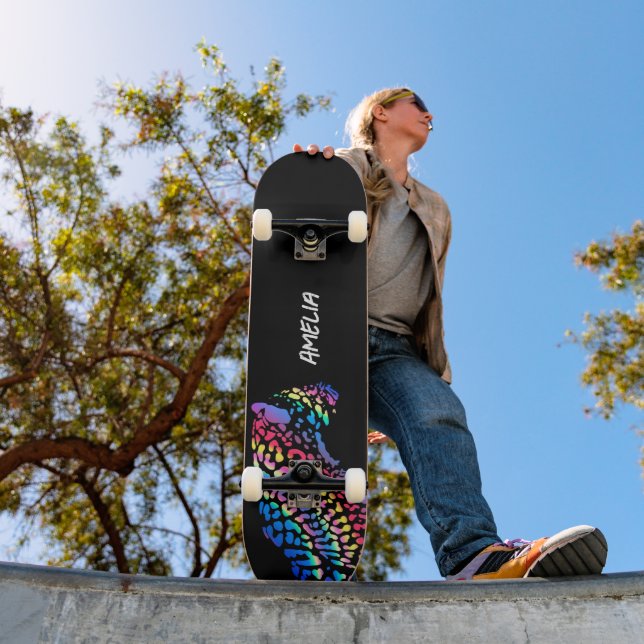Farbenfrohes Regenbogen-Jaguar-Skateboard Skateboard (Außenbereich 1)