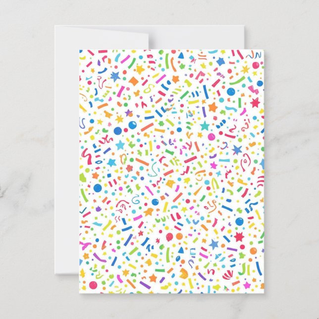 Farbenfrohes Regenbogen-Konfetti-Muster | Lustiger Magneteinladung (Vorderseite)