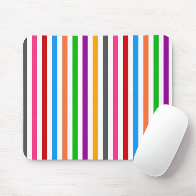 Farbenfrohes Regenbogen-Streifen-Linien-Design - W Mousepad (Mit Mouse)