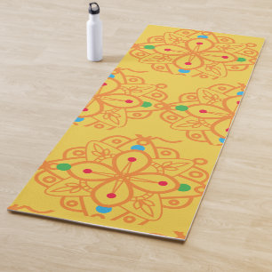 Farbenfrohes Regenbogen-Yoga-Mandala-Muster Yogamatte