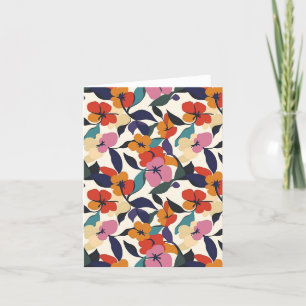 Farbenfrohes Retro-Abstract Blumendesign Dankeskarte