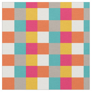 Farbenfrohes Retro-Aztek-Pixel-Quadrat-Muster Stoff