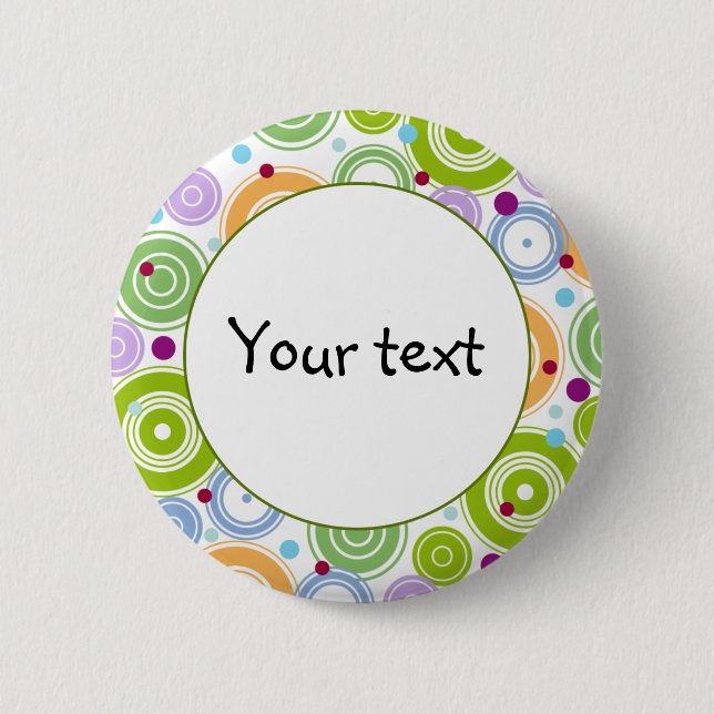 Farbenfrohes Retro-Design Button (Vorderseite)