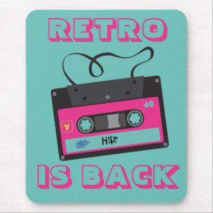 Farbenfrohes Retro-Kassettenband 80er Jahre Groovy Mousepad