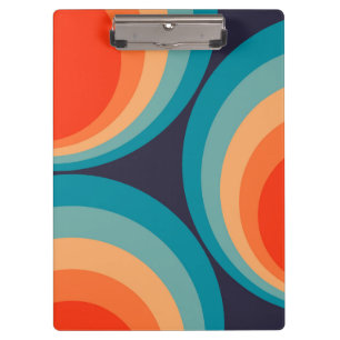 Farbenfrohes Retro-Kreis-Design Klemmbrett