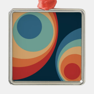 Farbenfrohes Retro-Kreis-Design Ornament Aus Metall