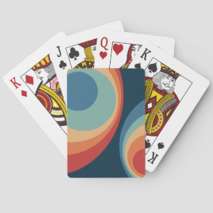 Farbenfrohes Retro-Kreis-Design Spielkarten