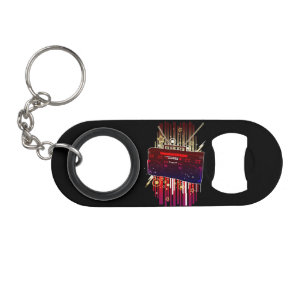 Farbenfrohes Retro-Lautsprecherdesign mit Neon-Par Mini Flaschenöffner
