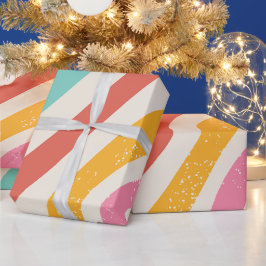 Farbenfrohes Retro-Muster Geschenkpapier