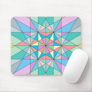 Farbenfrohes Retro-Pastell-Mosaik-Dreieck-Stern-Mu Mousepad
