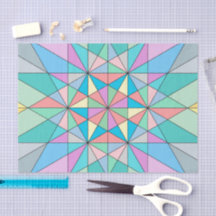 Farbenfrohes Retro-Pastell-Mosaik-Dreieck-Stern-Mu