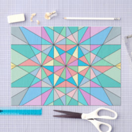 Farbenfrohes Retro-Pastell-Mosaik-Dreieck-Stern-Mu Seidenpapier