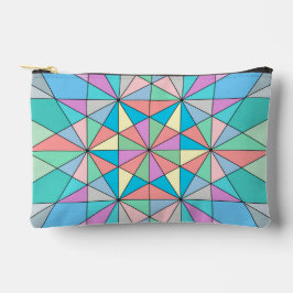 Farbenfrohes Retro-Pastell-Mosaik-Dreieck-Stern-Mu Zubehörtasche
