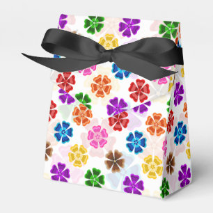 Farbenfrohes Retro-Regenbogen-Blumen-Design Weiß Geschenkschachtel