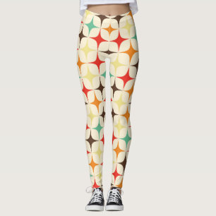 Farbenfrohes Retro-Sternmuster geometrisch Leggings