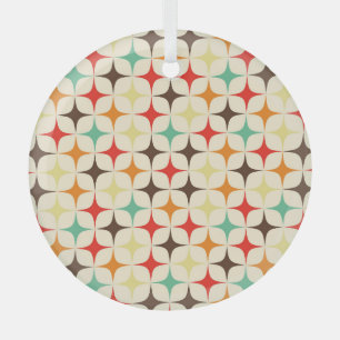 Farbenfrohes Retro-Sternmuster geometrisch Ornament Aus Glas