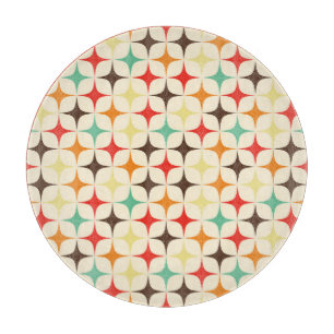 Farbenfrohes Retro-Sternmuster geometrisch Schneidebrett