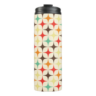 Farbenfrohes Retro-Sternmuster geometrisch Thermosbecher