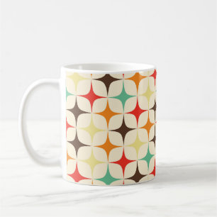 Farbenfrohes Retro-Sternmuster mit geometrischer F Kaffeetasse