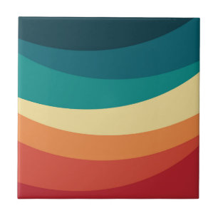Farbenfrohes Retro-Stil-Kurven-Design Fliese