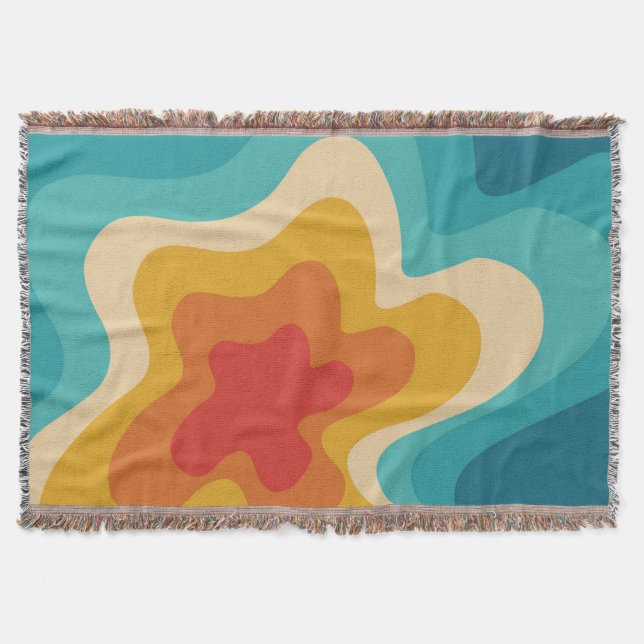 Farbenfrohes Retro-Strudel-Design Decke (Vorderseite)