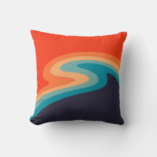 Farbenfrohes Retro-Swirbeldesign Kissen