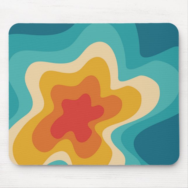 Farbenfrohes Retro-Swirldesign Mousepad (Vorne)
