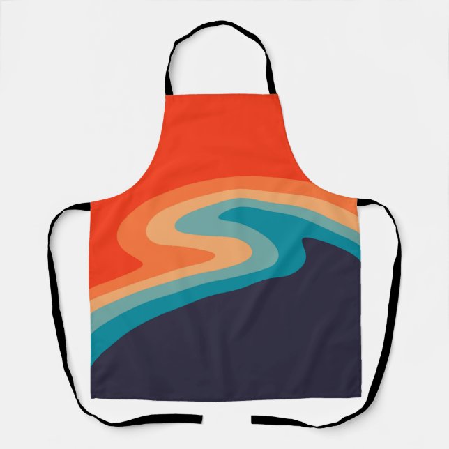Farbenfrohes Retro-Swirldesign Schürze (Vorderseite)
