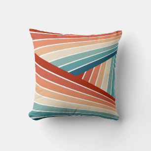 Farbenfrohes Retrodesign mit diagonalem Regenbogen Kissen