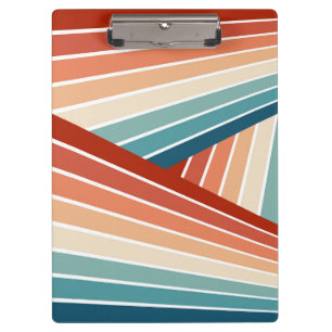 Farbenfrohes Retrodesign mit diagonalem Regenbogen Klemmbrett