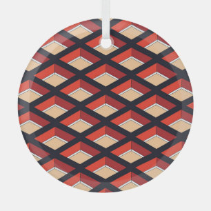 Farbenfrohes Rhombus: Vintage-Geometrischer Hinter Ornament Aus Glas