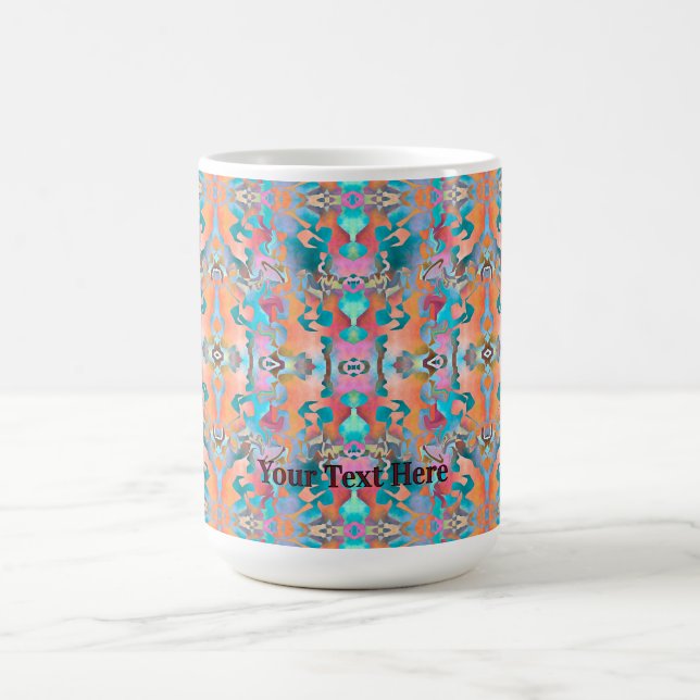 Farbenfrohes Rustikales Boho Abstraktes Kunstmuste Kaffeetasse (Mittel)