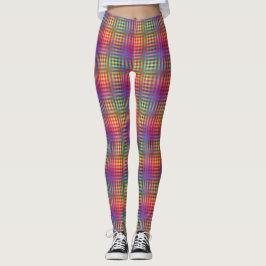 Farbenfrohes Schachbrett-Abstraktmuster Leggings