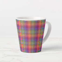 Farbenfrohes Schachbrett-Abstraktmuster Milchtasse