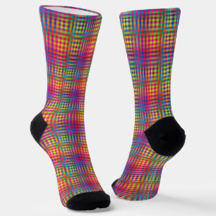 Farbenfrohes Schachbrett-Abstraktmuster Socken
